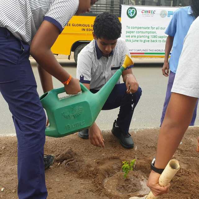 CHIREC students actively particpating in E3 Club's Impactful Green Initiatives