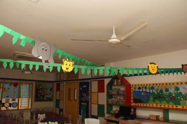 CHIREC Nursery Class A, Snoopys Classroom Decor Featuring animal faces