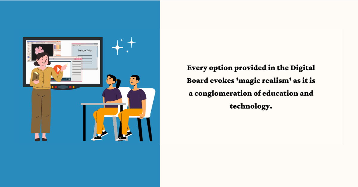 A teacher conducting class through Digital Interactive board